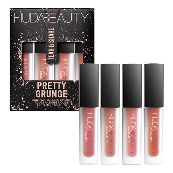 Pretty Grunge Liquid Matte Lip Quad - Set ruj de buze lichid, Huda Beauty